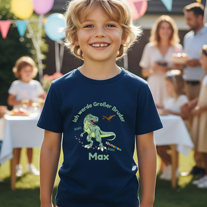 Ich werde großer Bruder T-Shirt Dino | Babyankündigung Geschwister Outfit