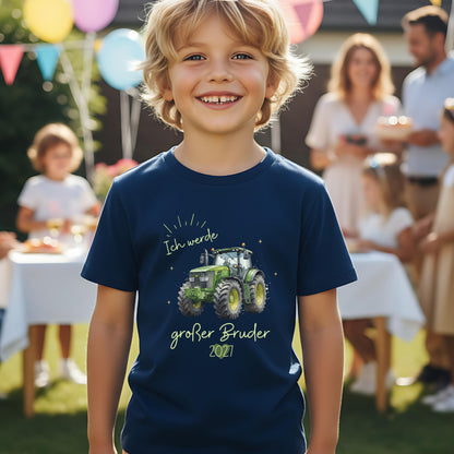 Ich werde großer Bruder T-Shirt Traktor | Babyankündigung Geschwister Outfit