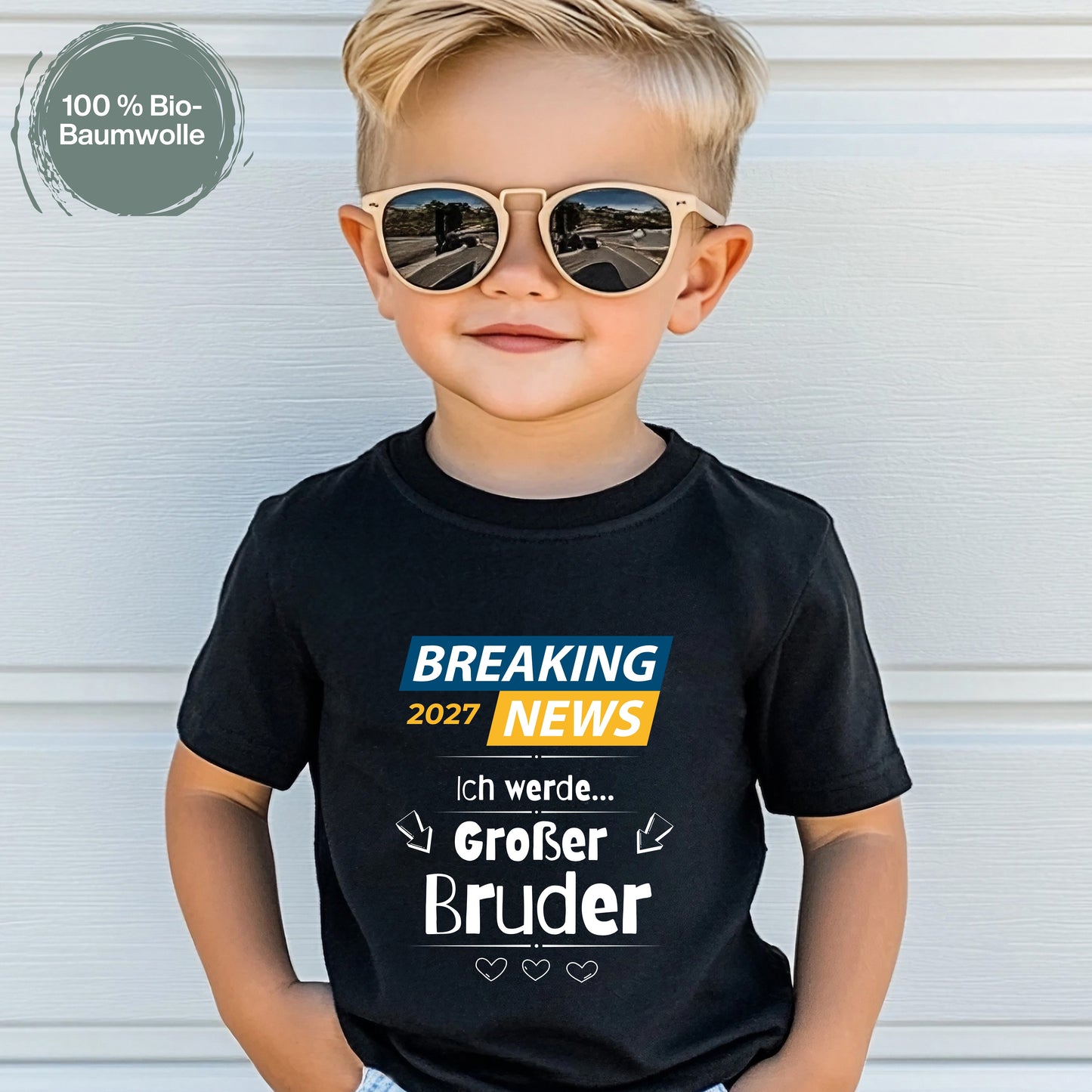 Ich werde großer Bruder T-Shirt Breaking News | Babyankündigung Geschwister Outfit