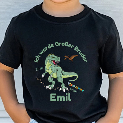 Ich werde großer Bruder T-Shirt Dino | Babyankündigung Geschwister Outfit