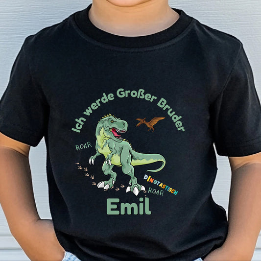 Ich werde großer Bruder T-Shirt Dino | Babyankündigung Geschwister Outfit