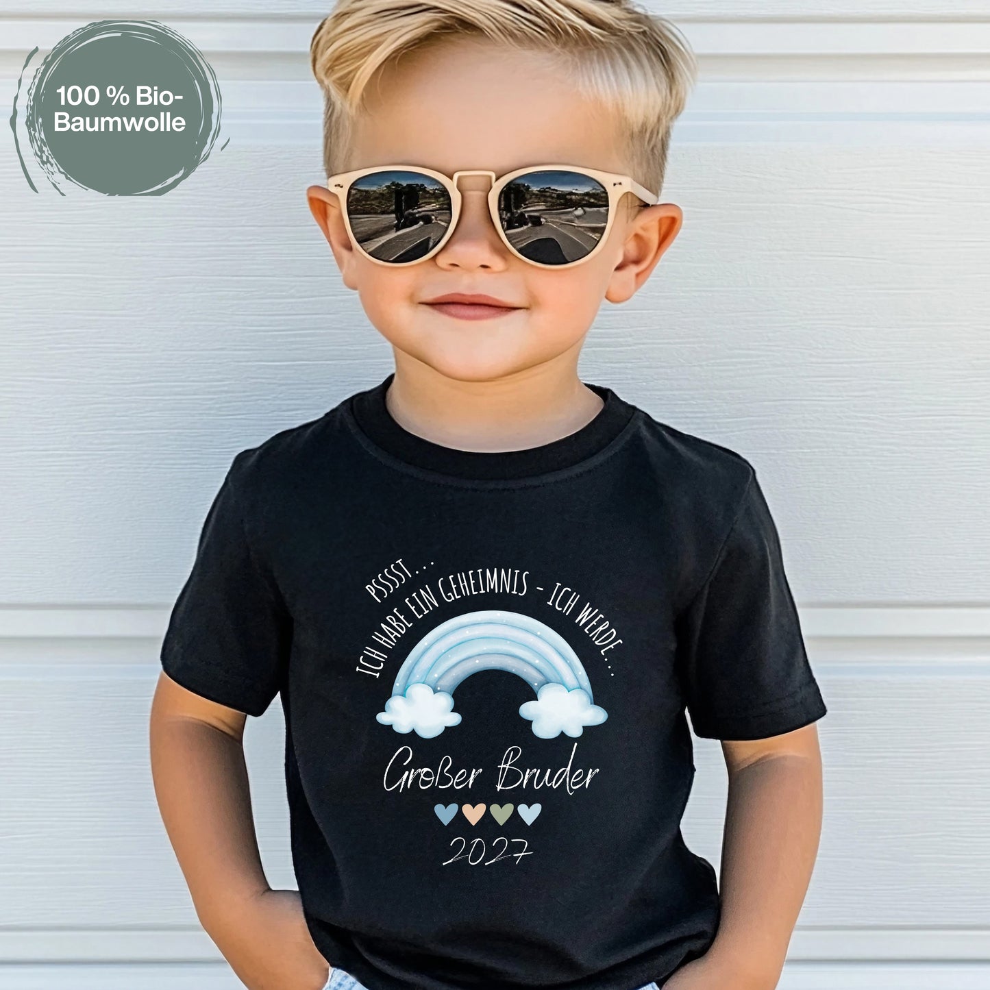 Ich werde großer Bruder T-Shirt Regenbogen | Babyankündigung Geschwister Outfit