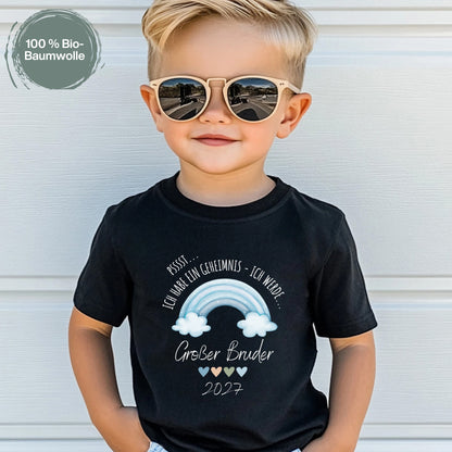 Ich werde großer Bruder T-Shirt Regenbogen | Babyankündigung Geschwister Outfit