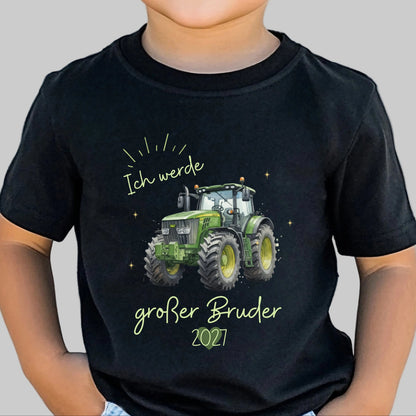 Ich werde großer Bruder T-Shirt Traktor | Babyankündigung Geschwister Outfit