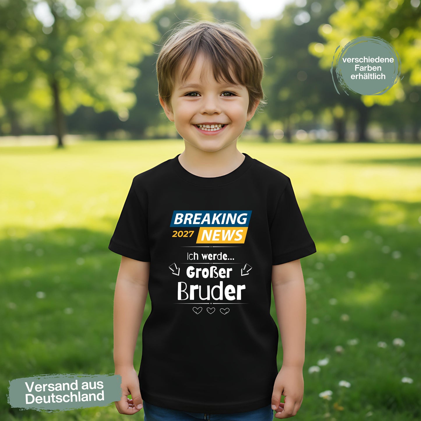 Ich werde großer Bruder T-Shirt Breaking News | Babyankündigung Geschwister Outfit
