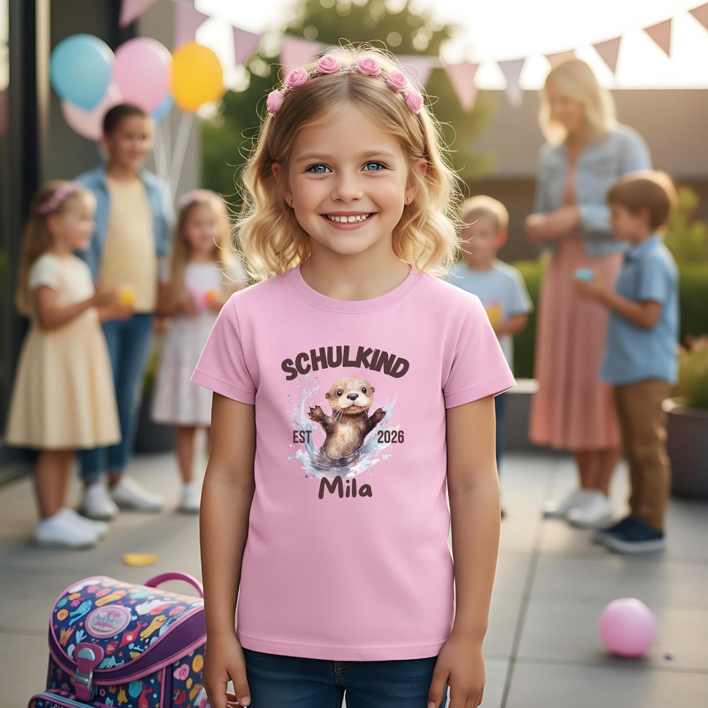 Personalisiertes Schulkind T-Shirt 2026 mit süßem Ottermotiv, perfekt als Geschenk zur Einschulung. Bio-Baumwolle, Unisex-Schnitt für Jungen und Mädchen. Ideal als T-Shirt Schulanfang, T-Shirt Einschulung oder Erstklässler T-Shirt. Hochwertiges Einschulungsshirt mit Name oder ohne. Passend für Einschulung 2026, Schulanfang Geschenk, Einschulungsgeschenk oder Kita Abschied. Einschulung T-Shirt mit Motiv – liebevoll, einzigartig, bequem. Ein besonderes Geschenk zur Einschulung für Schulanfänger.