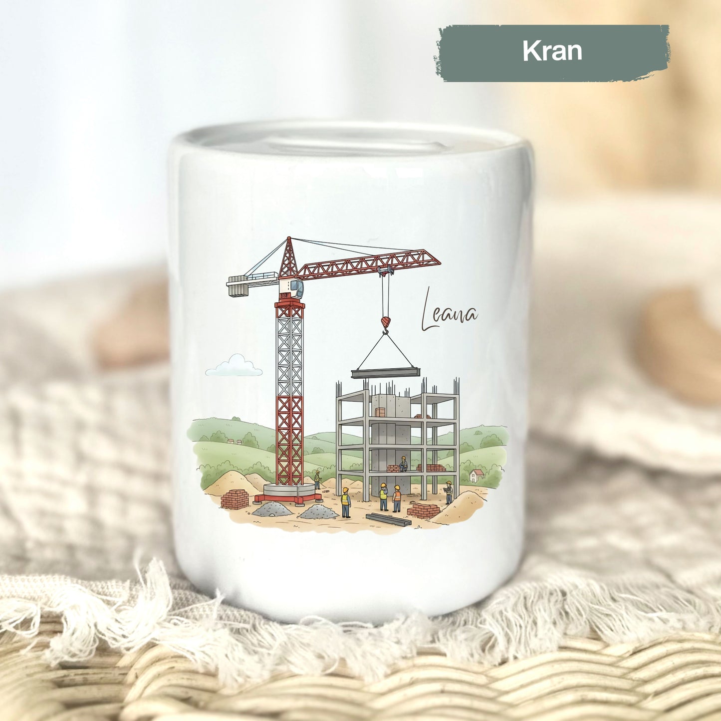 Spardose Fahrzeuge personalisiert mit Namen | Kinderspardose Junge | Geschenk Geburt