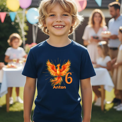 Geburtstagsshirt Phönix mit Name & Zahl | Personalisiertes T-Shirt zum Kindergeburtstag (Kopie)
