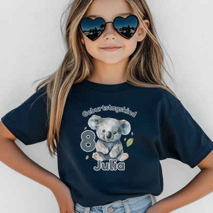 Geburtstagsshirt Koala mit Name & Zahl | Personalisiertes T-Shirt zum Kindergeburtstag