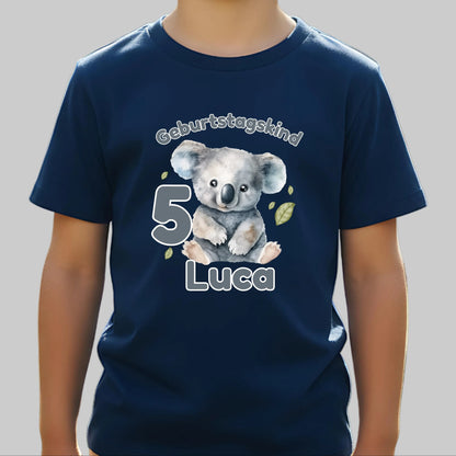 Geburtstagsshirt Koala mit Name & Zahl | Personalisiertes T-Shirt zum Kindergeburtstag