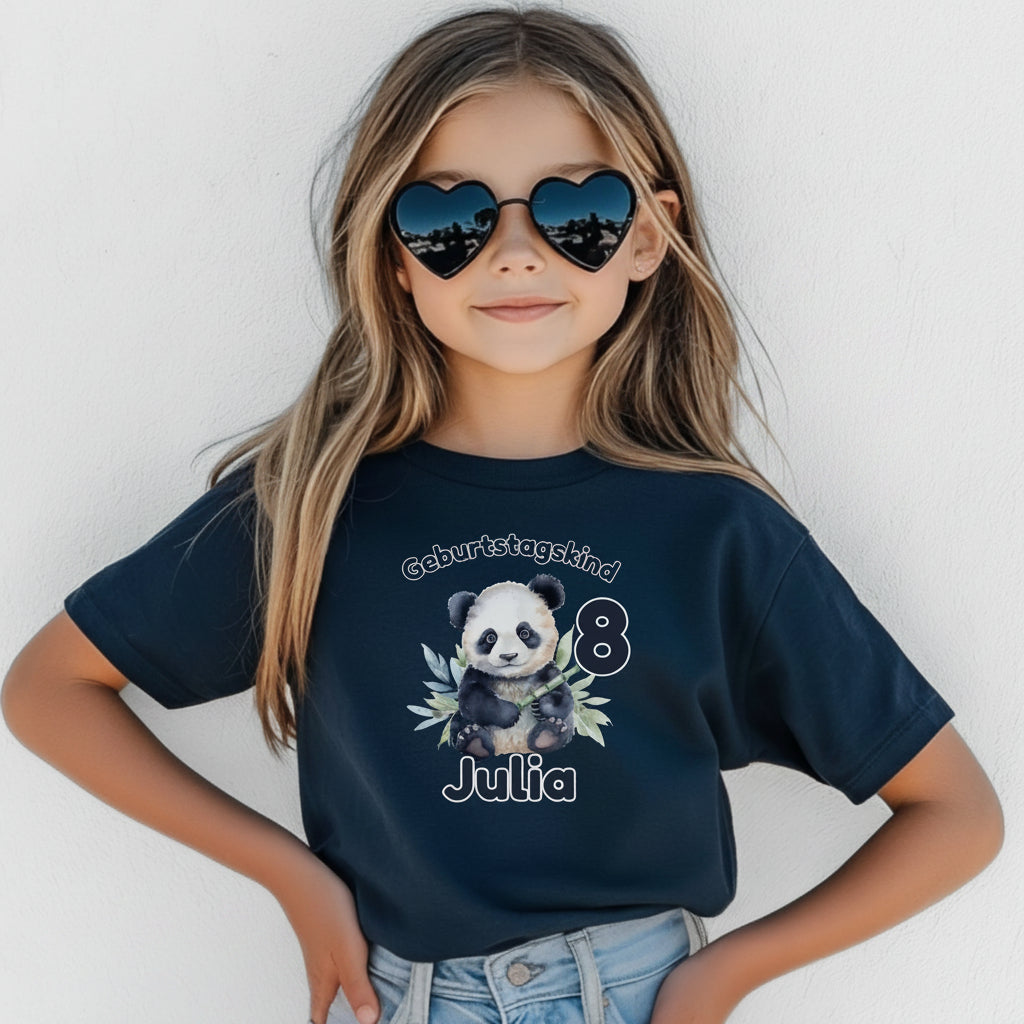 Geburtstagsshirt Panda mit Name & Zahl | Personalisiertes T-Shirt zum Kindergeburtstag