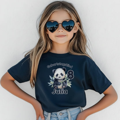 Geburtstagsshirt Panda mit Name & Zahl | Personalisiertes T-Shirt zum Kindergeburtstag
