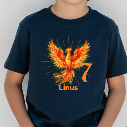 Geburtstagsshirt Phönix mit Name & Zahl | Personalisiertes T-Shirt zum Kindergeburtstag (Kopie)