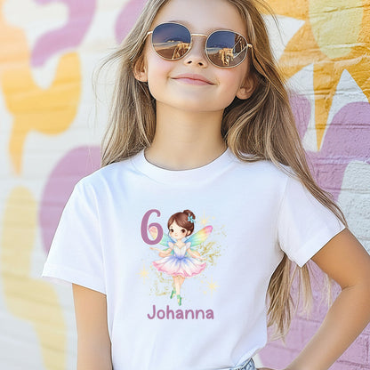 Geburtstagsshirt Fee mit Name & Zahl | Personalisiertes T-Shirt zum Kindergeburtstag