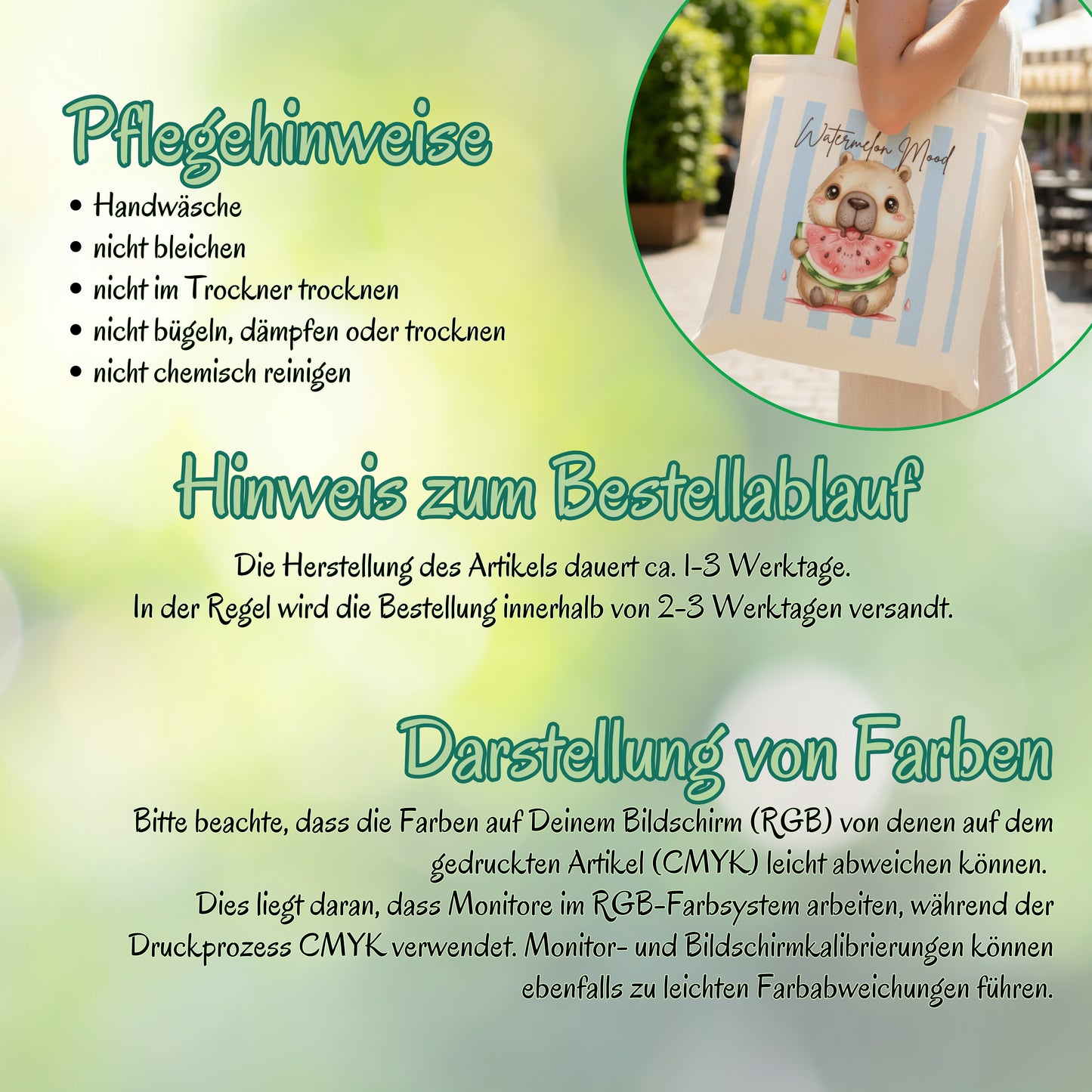 Capybara Stofftasche aus hochwertiger Baumwolle mit niedlichem Capybara und saftiger Wassermelone im sommerlichen Streifen-Design. Süßer Stoffbeutel Damen als Einkaufstasche, Tragetasche oder Baumwolltasche für Alltag, Shopping, Urlaub und Freizeit. Perfekt als Capybara Tasche, Capybara Geschenk oder Geschenk für Capybara Fans und Tierliebhaber. Robuster Stoffbeutel mit hochwertigem Druck, langen Henkeln und frischem Sommermotiv – ideal als nachhaltige Einkaufstasche für Frauen und Jugendliche.