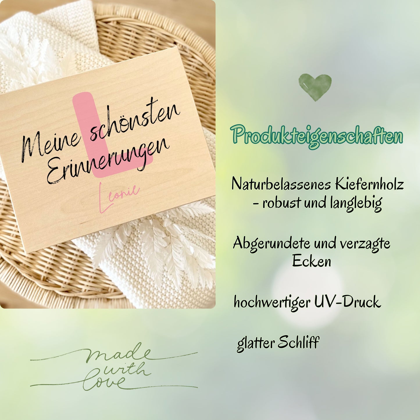 Holzkiste Baby personalisiert mit Namen | Erinnerungskiste Geburt & Taufe
