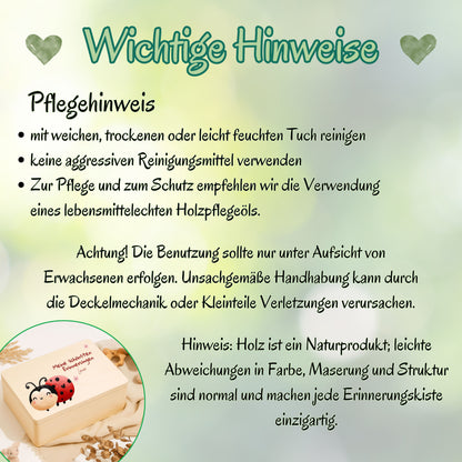 Holzkiste Mädchen personalisiert mit Namen | Erinnerungskiste Geburt & Taufe