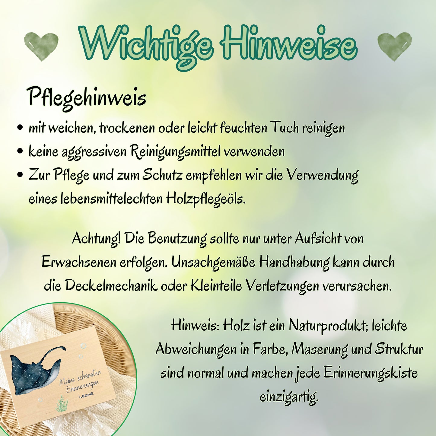 Holzkiste Kinder personalisiert mit Namen | Meerestiere Erinnerungskiste Geburt & Taufe