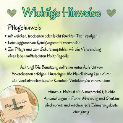 Holzkiste Baby personalisiert mit Namen | Erinnerungskiste Geburt & Taufe