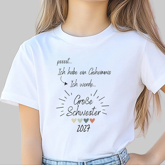 Ich werde große Schwester Shirt Geheimnis | T-Shirt zur Schwangerschaftsverkündung
