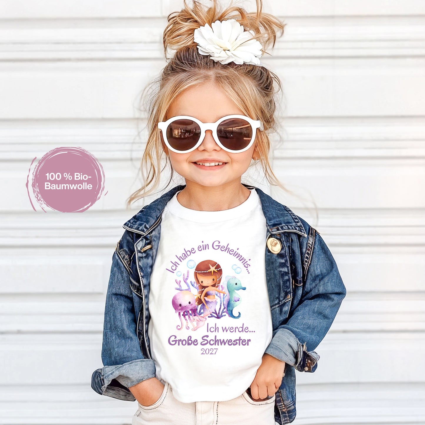 Ich werde große Schwester Shirt Meerjungfrau | Geschwister Outfit zur Schwangerschaftsverkündung
