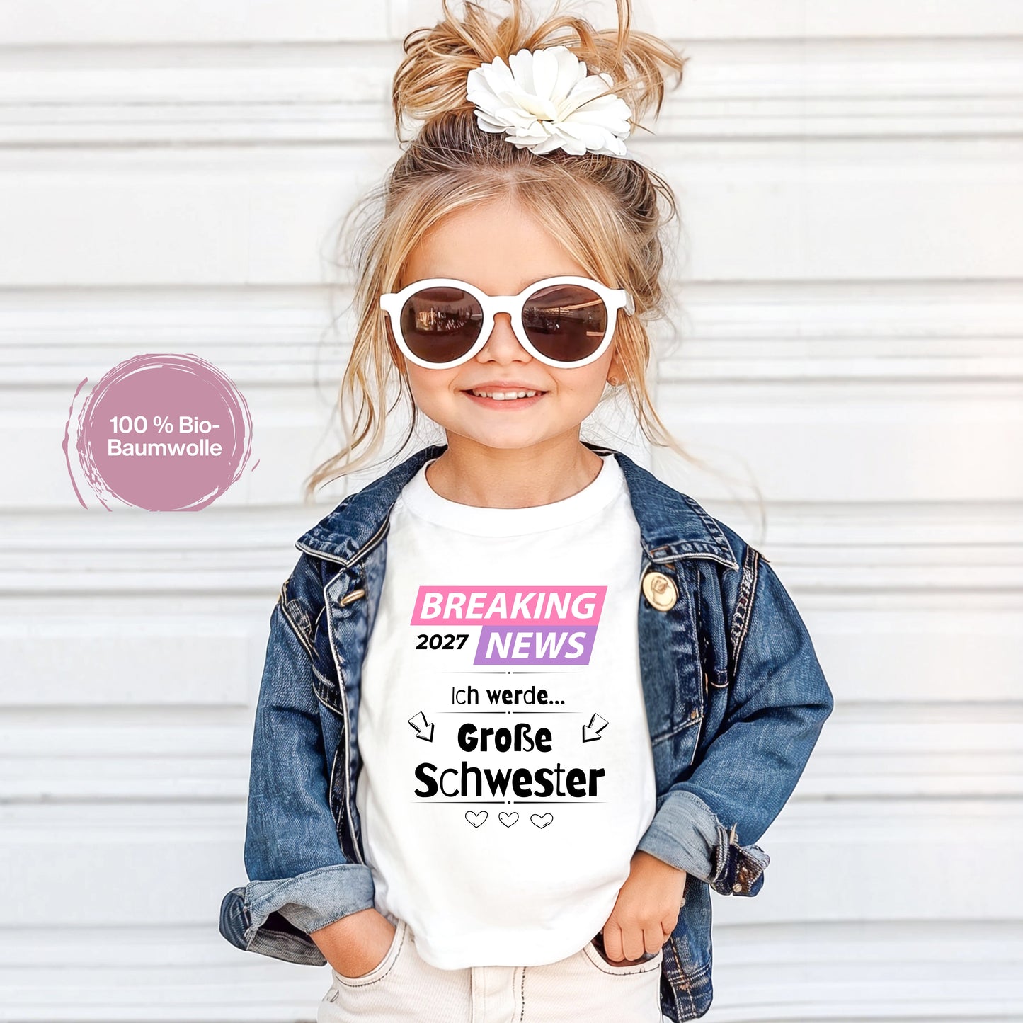 Ich werde große Schwester T-Shirt Breaking News | Geschwister Outfit zur Babyankündigung