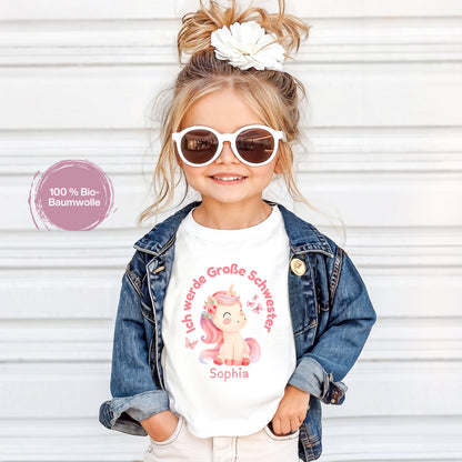 Ich werde große Schwester Shirt Einhorn | Geschwister Outfit zur Schwangerschaftsverkündung