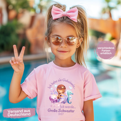 Ich werde große Schwester Shirt Meerjungfrau | Geschwister Outfit zur Schwangerschaftsverkündung