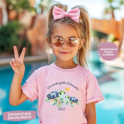 Ich werde große Schwester Shirt Schildkröte | Geschwister Outfit zur Schwangerschaftsverkündung