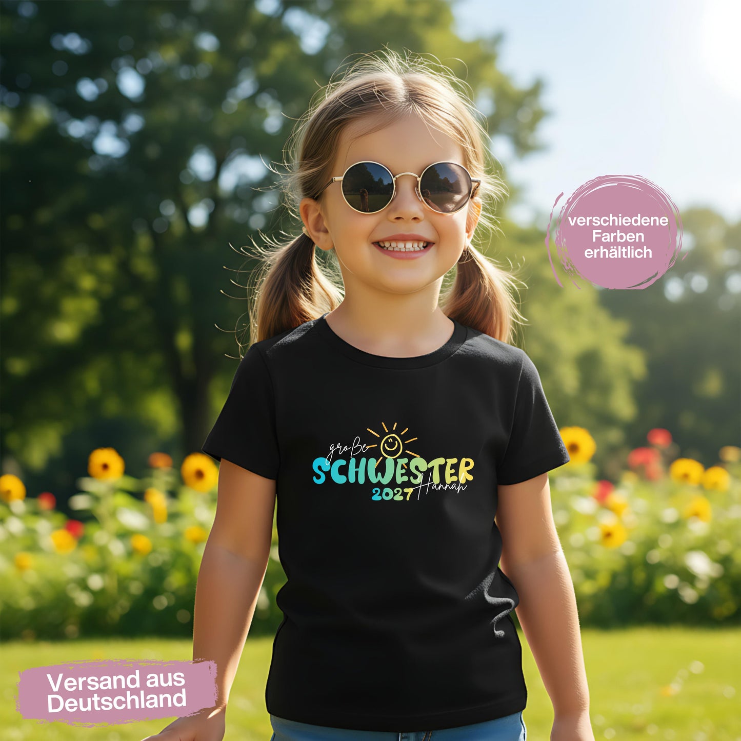 Ich werde große Schwester Shirt Sonne | Geschwister Outfit zur Schwangerschaftsverkündung