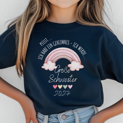 Ich werde große Schwester Shirt Regenbogen | Geschwister Outfit zur Schwangerschaftsverkündung
