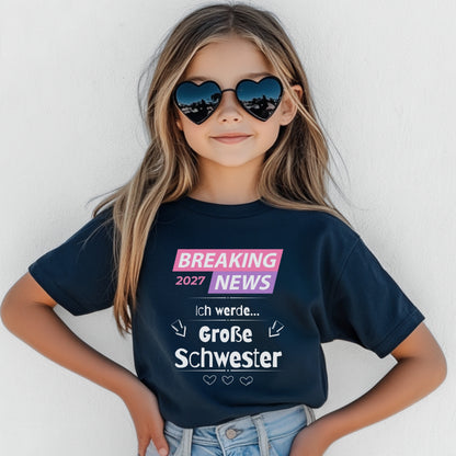 Ich werde große Schwester T-Shirt Breaking News | Geschwister Outfit zur Babyankündigung