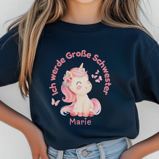 Ich werde große Schwester Shirt Einhorn | Geschwister Outfit zur Schwangerschaftsverkündung