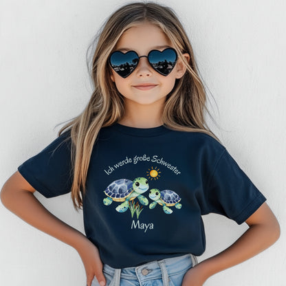 Ich werde große Schwester Shirt Schildkröte | Geschwister Outfit zur Schwangerschaftsverkündung