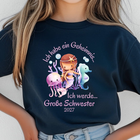 Ich werde große Schwester Shirt Meerjungfrau | Geschwister Outfit zur Schwangerschaftsverkündung