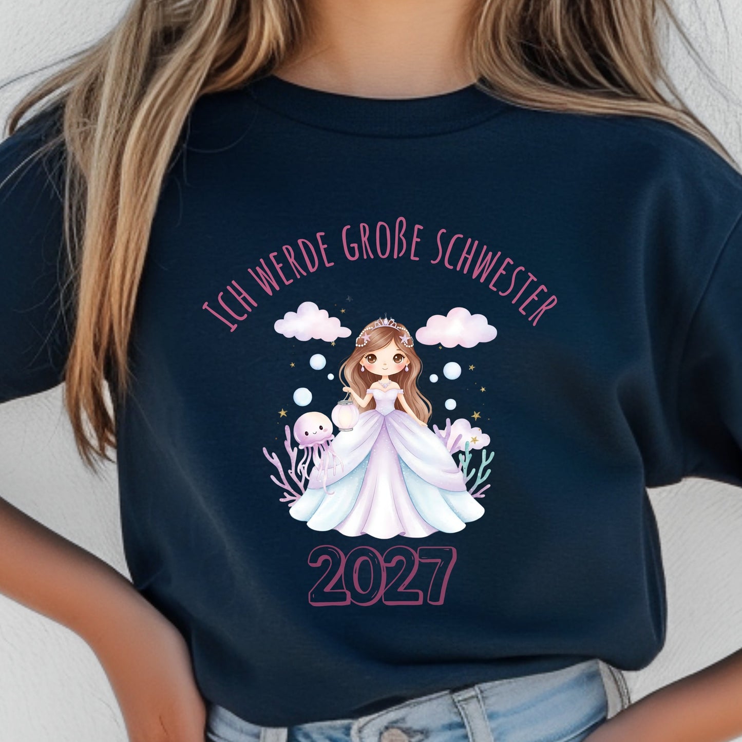 Ich werde große Schwester T-Shirt Prinzessin | Geschwister Outfit zur Babyankündigung