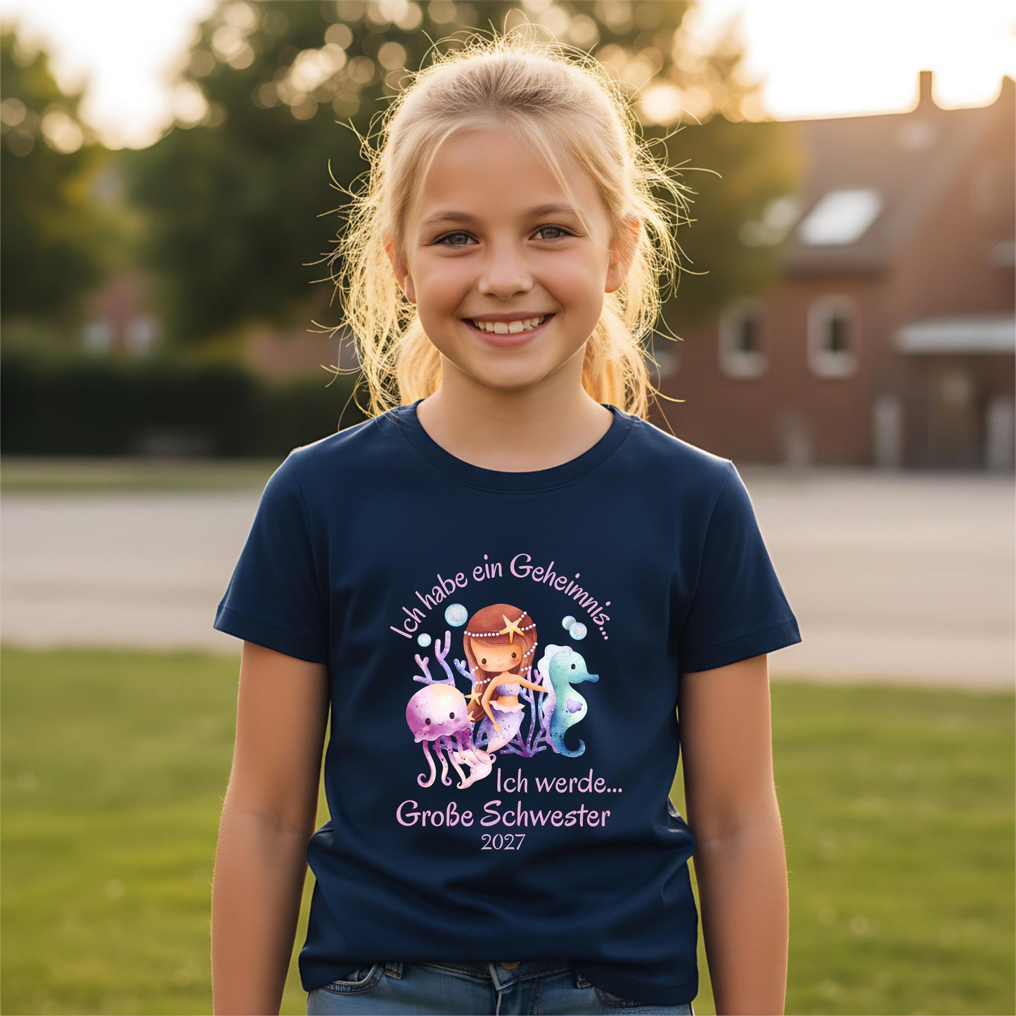 Ich werde große Schwester Shirt Meerjungfrau | Geschwister Outfit zur Schwangerschaftsverkündung