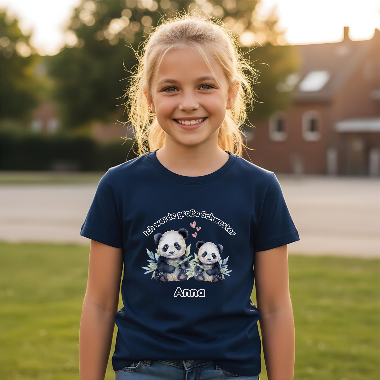 Ich werde große Schwester Shirt Panda | Geschwister Outfit zur Schwangerschaftsverkündung
