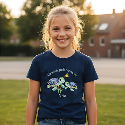Ich werde große Schwester Shirt Schildkröte | Geschwister Outfit zur Schwangerschaftsverkündung