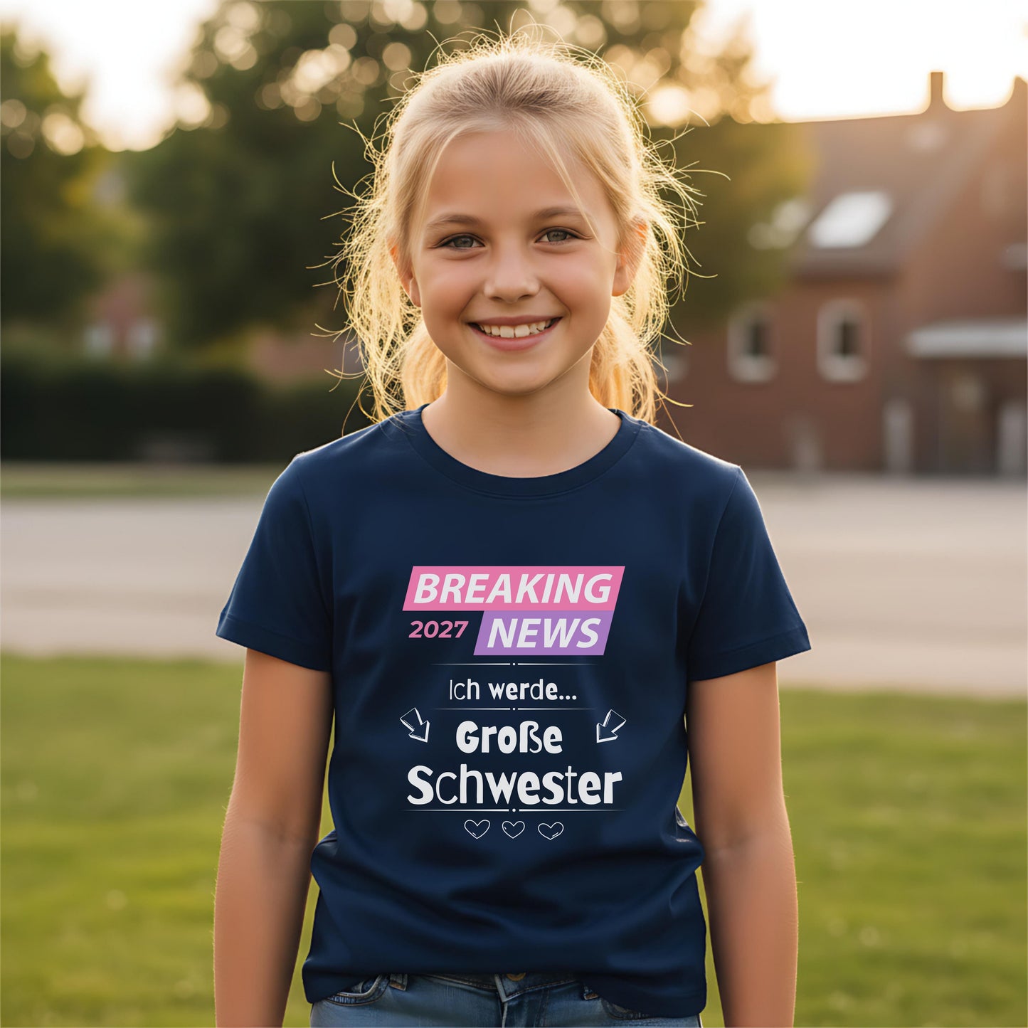 Ich werde große Schwester T-Shirt Breaking News | Geschwister Outfit zur Babyankündigung