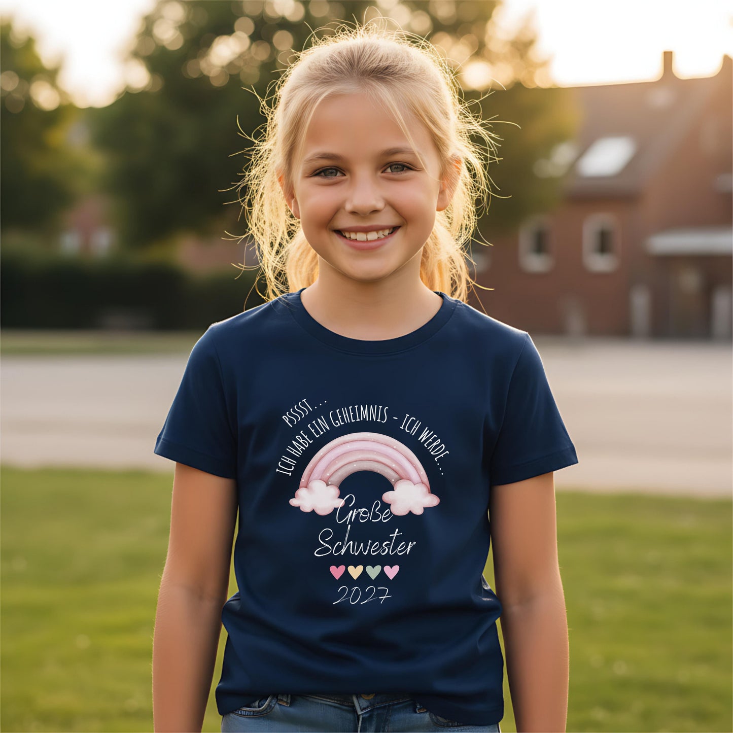 Ich werde große Schwester Shirt Regenbogen | Geschwister Outfit zur Schwangerschaftsverkündung