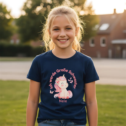 Ich werde große Schwester Shirt Einhorn | Geschwister Outfit zur Schwangerschaftsverkündung