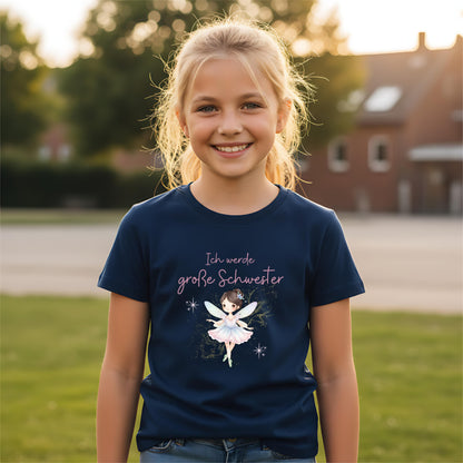 Ich werde große Schwester T-Shirt mit Fee | Geschwister Outfit zur Babyankündigung