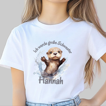 Ich werde große Schwester Shirt Otter | Geschwister Outfit zur Schwangerschaftsverkündung