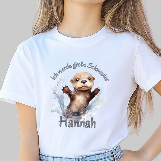 Ich werde große Schwester Shirt Otter | Geschwister Outfit zur Schwangerschaftsverkündung