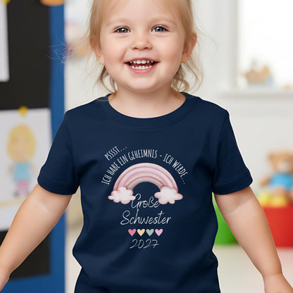 Ich werde große Schwester Shirt Regenbogen | Geschwister Outfit zur Schwangerschaftsverkündung