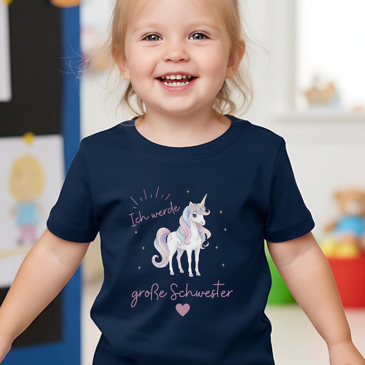 Ich werde große Schwester T-Shirt Einhorn | Geschwister Outfit zur Babyankündigung