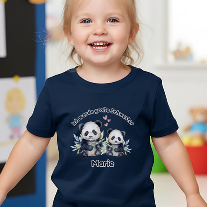 Ich werde große Schwester Shirt Panda | Geschwister Outfit zur Schwangerschaftsverkündung