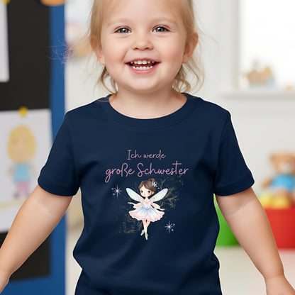 Ich werde große Schwester T-Shirt mit Fee | Geschwister Outfit zur Babyankündigung