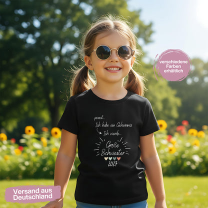 Ich werde große Schwester Shirt Geheimnis | T-Shirt zur Schwangerschaftsverkündung